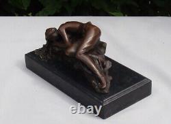 Statue Sculpture Nude Sexy Lady Art Deco Style Art Nouveau Bronze Mask