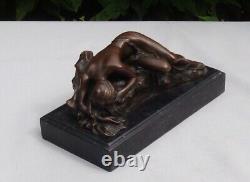 Statue Sculpture Nude Sexy Lady Art Deco Style Art Nouveau Bronze Mask