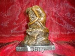 Statue Sculpture Nude Sexy Lady Art Deco Style Art Nouveau Bronze Mask