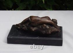 Statue Sculpture Nude Sexy Lady Art Deco Style Art Nouveau Bronze Mask