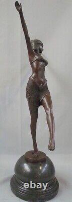 Statue Sculpture Palmyra Sexy Style Art Deco Style Art Nouveau Solid Bronze Signed