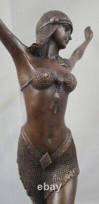 Statue Sculpture Palmyra Sexy Style Art Deco Style Art Nouveau Solid Bronze Signed