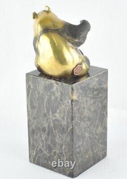 Statue Sculpture Panda in Animalier Style Art Deco and Art Nouveau Solid Bronze