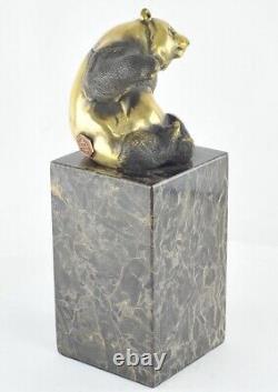 Statue Sculpture Panda in Animalier Style Art Deco and Art Nouveau Solid Bronze