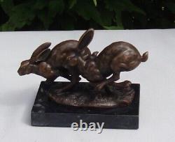 Statue Sculpture Rabbit Hare Figurine Hunting Animalier Art Deco Style Art Nouveau