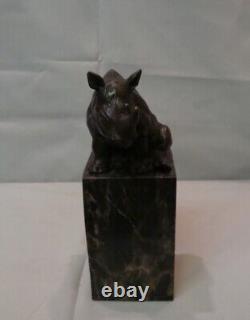 Statue Sculpture Rhinoceros Animal Style Art Deco Art Nouveau Bronze