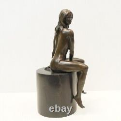 Statue Sculpture Sexy Nymph Art Deco Style Art Nouveau Solid Bronze Signed