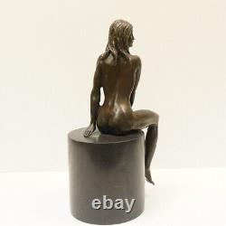 Statue Sculpture Sexy Nymph Art Deco Style Art Nouveau Solid Bronze Signed