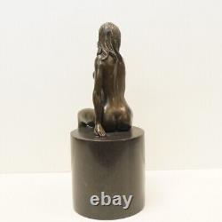 Statue Sculpture Sexy Nymph Art Deco Style Art Nouveau Solid Bronze Signed