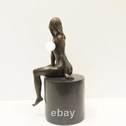 Statue Sculpture Sexy Nymph Art Deco Style Art Nouveau Solid Bronze Signed