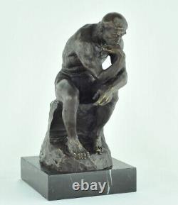 Statue Sculpture The Thinker Art Deco Style Art Nouveau Solid Bronze Sign