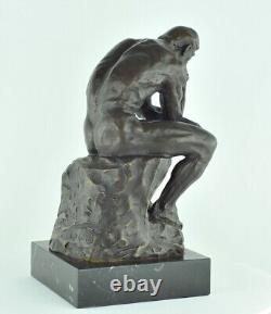 Statue Sculpture The Thinker Art Deco Style Art Nouveau Solid Bronze Sign