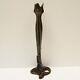 Statue Sculpture Candle Holder Art Deco Style Art Nouveau Solid Bronze Signed