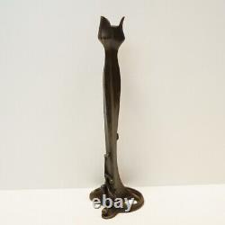 Statue sculpture candle holder Art Deco Style Art Nouveau Solid bronze Signed