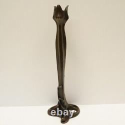 Statue sculpture candlestick Art Deco style Art Nouveau style solid bronze sign