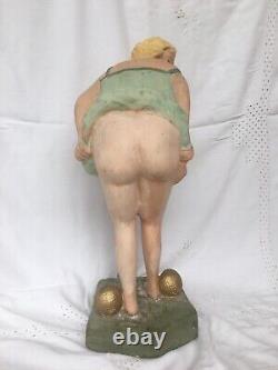 Statuette FANNY Pétanque 13/0 Signed BACCI Nude Pin-Up Art Deco Rare Popular