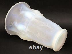 Sublime OPALESCENT Art Deco VASE with PARROTS signed VERLUX No LALIQUE SABINO ETLING