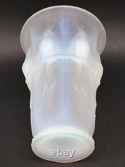 Sublime OPALESCENT Art Deco VASE with PARROTS signed VERLUX No LALIQUE SABINO ETLING