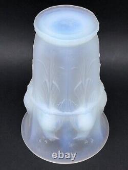 Sublime OPALESCENT Art Deco VASE with PARROTS signed VERLUX No LALIQUE SABINO ETLING