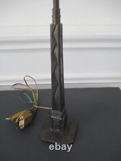 Superb Art Deco Cast Iron Table Lamp Signed Brousseval