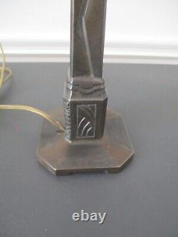 Superb Art Deco Cast Iron Table Lamp Signed Brousseval
