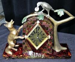 Superb Garnish / Pendulum Signed P. Sega In French Galalith Art Deco Clock