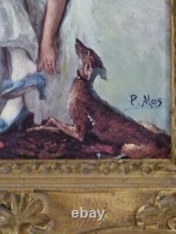 Superb painting HSTELEGANTE reSHOES signed P. Mas