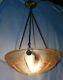 Suspension Art Deco Luster Bowl Signed Muller Brothers. Butterflies. Ø 35 Cm