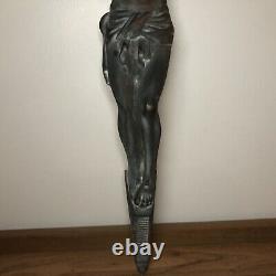 TORA 115 Statue of the Crucified Christ Bronze Art Deco Signed A. Dubois 40 cm