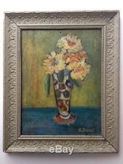 Table Dupouy Old Georgette (1901-1992) Museum Dax Bouquet Flowers Oil