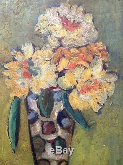 Table Dupouy Old Georgette (1901-1992) Museum Dax Bouquet Flowers Oil