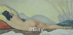 Table Hst Art Deco Erotic Nude Woman Lying Portrait Caesar Vilot Razoumov