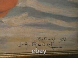 Table Oil To The Beach Palavas Signed Jean Aristide Rudel (1884-1959)