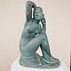 Terracotta Sculpture Signed G. Chauvel 1930 Art Deco Bather With A Rose