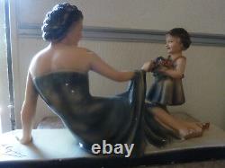 The Women And The Child Art Deco Signed, Numbered After Ugo Cipriani L 52 CM