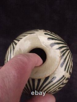 Translation: Antique ceramic vase signed Elchinger and Cie, Art Deco pine cone decor