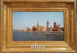 Universal Exhibition 1900 Palais Des Nations Painting Oil French Seine