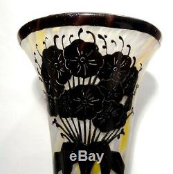 Vase Art Deco Art Nouveau 1925 Sign Charder Schneider Glass French