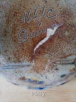 Vase Pot In Sandstone Signed Guérin Vintage Ceramic Art Nouveau Art Déco Bouffioulx