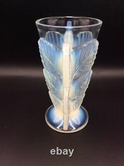 Vase Pressed Glass Opalescent Signed Pierre Davesn Model Sheets Art Deco