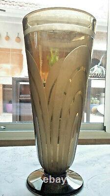 Vase Signed Charder Le Verre Français Art Deco 1910/1930 Unique Piece