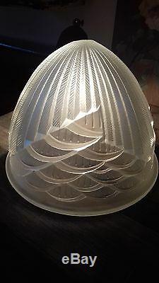 Vasque Dome Shells To Gloss Or Mushroom Lamp Art Deco Schneider Signed