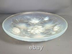 Verlys Cup Art-deco Opalescent Glass Decoration Lotus Flowers Signed Perfect Condition
