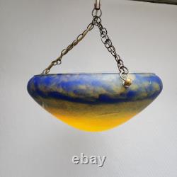 Vianne Signed Ceiling Light in Glass Paste Art Deco Mushroom Pendant