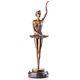 Vintage Bronze Ballerina Sculpture Art Deco Style Signed