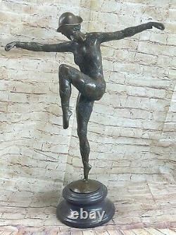 Vintage Grand Art Deco Dancer Dimitri Chiparus Bronze Sculpture Statue Signed