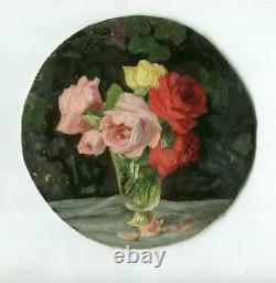 Vintage Oil Painting Signed Painting, Bouquet De Roses