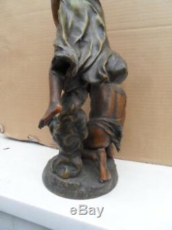 Vintage Statue Deco Or Art Nouveau! The Glory Of Labor Signed Charles Vely