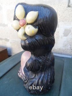 Vintage Tahitian Woman Bust Statue Bust Tahitian Woman Art Deco Signed Merlini