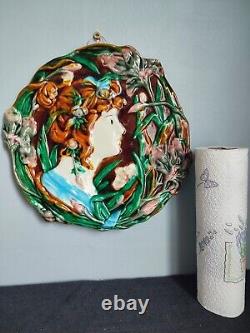 Wall-mounted glazed ceramic plateau signed art deco